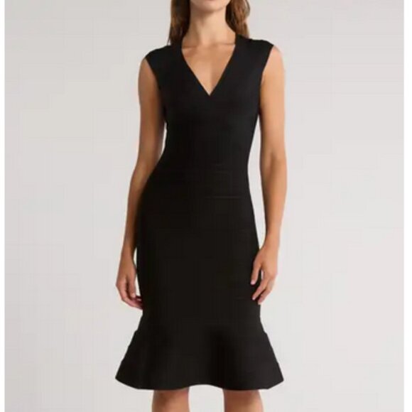 HERVE LEGER The Sophie Black Bandage Dress NWT XL - Picture 1 of 7